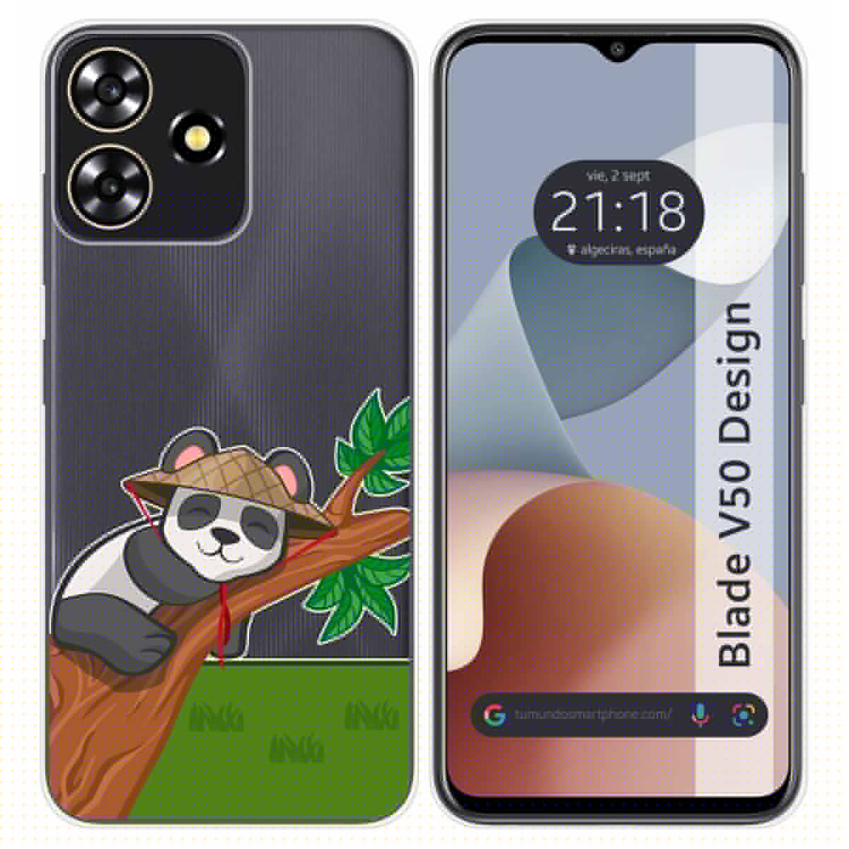 Funda Silicona Transparente para Zte Blade V50 Design 4G diseño Panda Dibujos
