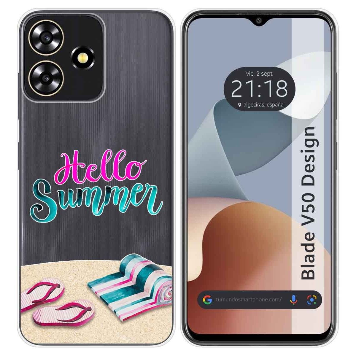 Funda Silicona Transparente para Zte Blade V50 Design 4G diseño Summer Dibujos