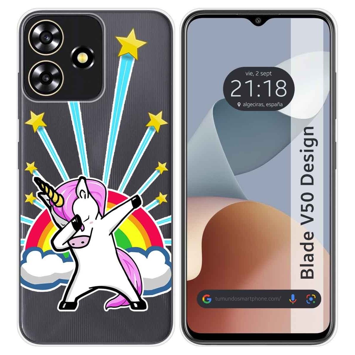 Funda Silicona Transparente para Zte Blade V50 Design 4G diseño Unicornio Dibujos
