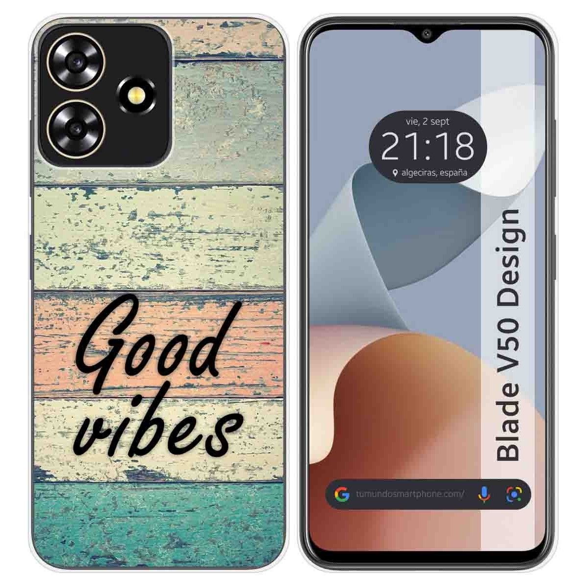 Funda Silicona para Zte Blade V50 Design 4G diseño Madera 01 Dibujos