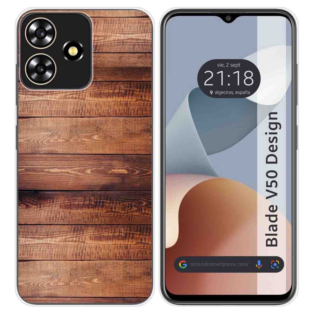 Funda Silicona para Zte Blade V50 Design 4G diseño Madera 02 Dibujos