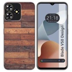Funda Silicona para Zte Blade V50 Design 4G diseño Madera 03 Dibujos