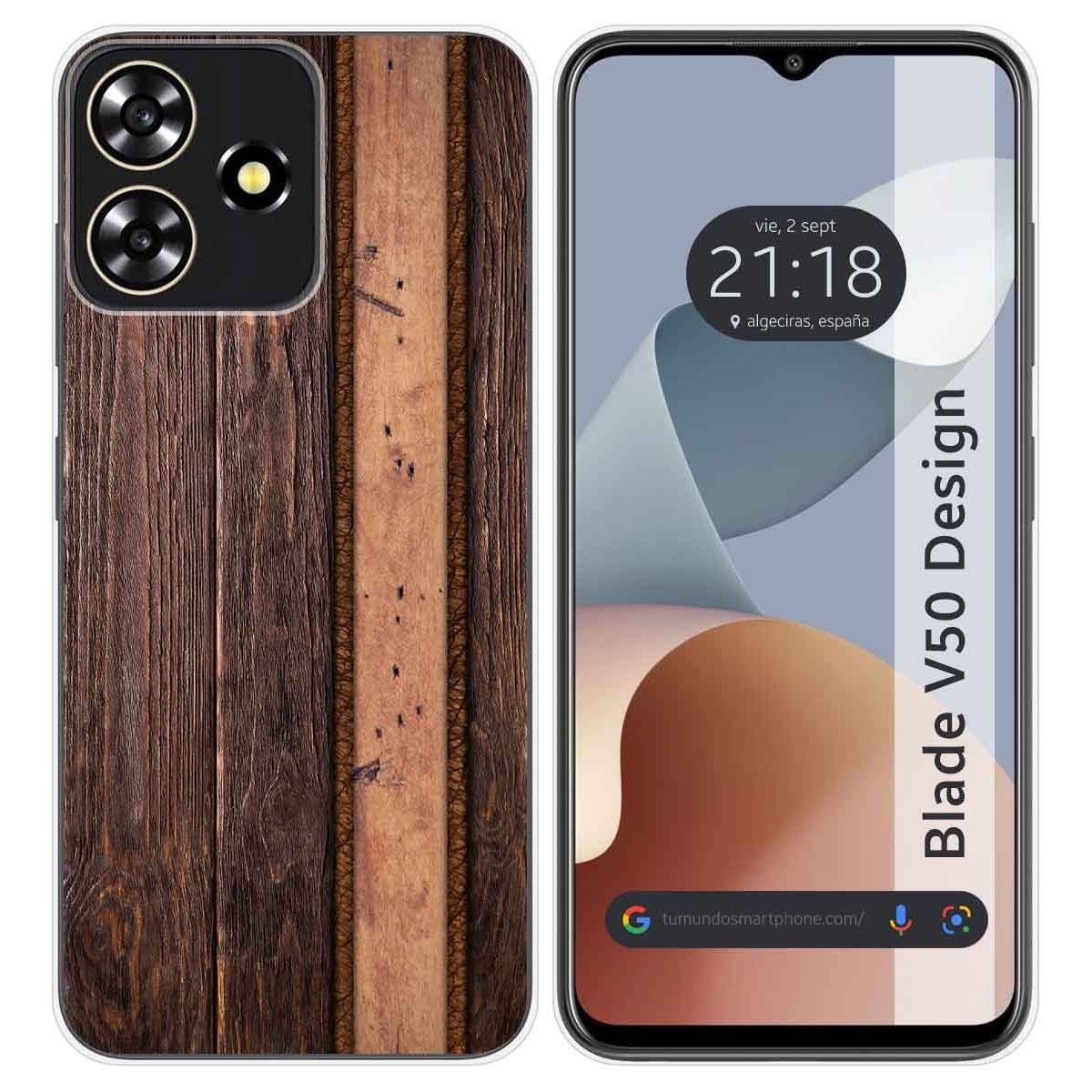 Funda Silicona para Zte Blade V50 Design 4G diseño Madera 05 Dibujos