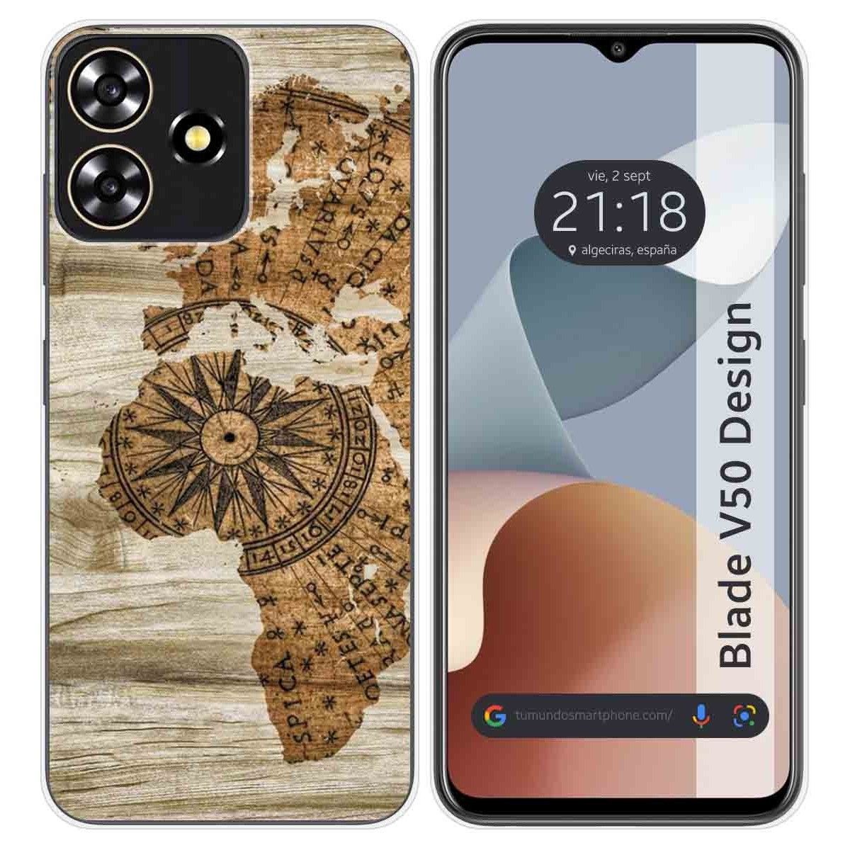Funda Silicona para Zte Blade V50 Design 4G diseño Madera 07 Dibujos
