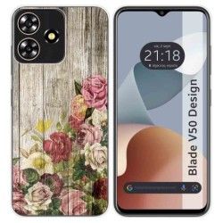 Funda Silicona para Zte Blade V50 Design 4G diseño Madera 08 Dibujos