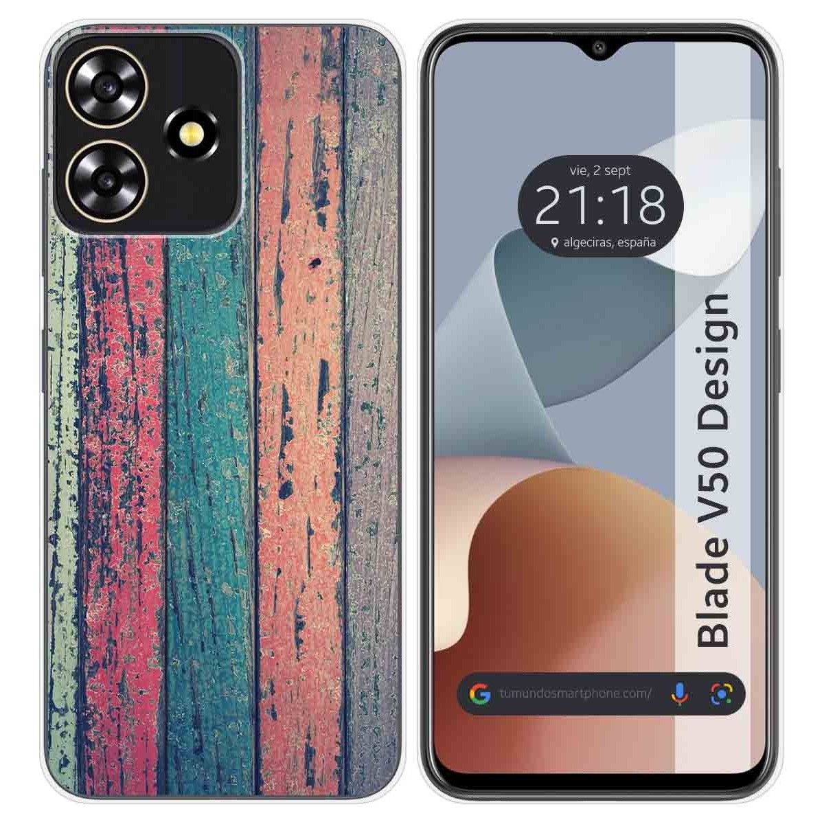 Funda Silicona para Zte Blade V50 Design 4G diseño Madera 10 Dibujos