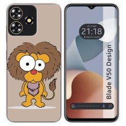 Funda Silicona para Zte Blade V50 Design 4G diseño Leon Dibujos