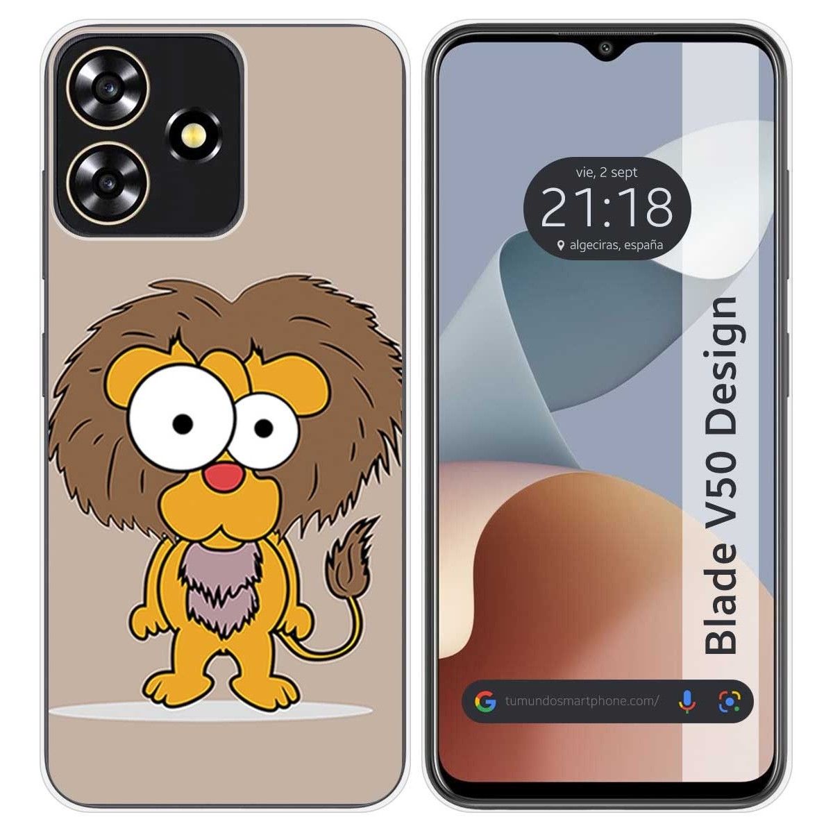 Funda Silicona para Zte Blade V50 Design 4G diseño Leon Dibujos