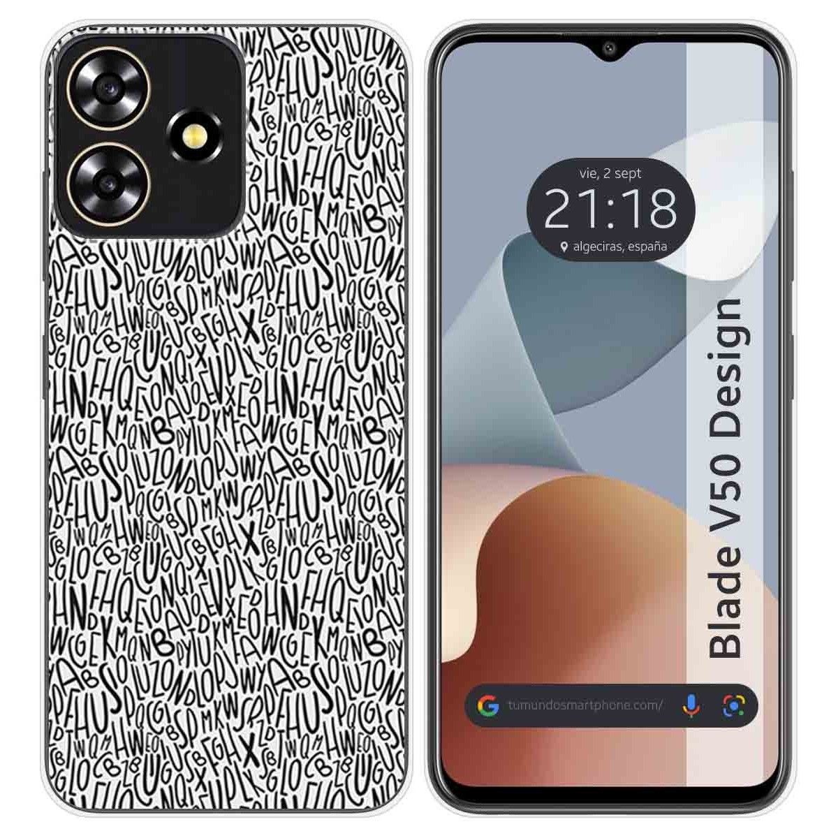 Funda Silicona para Zte Blade V50 Design 4G diseño Letras Dibujos