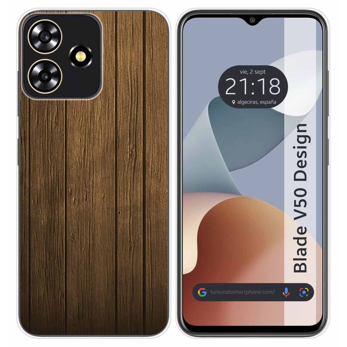 Funda Silicona para Zte Blade V50 Design 4G diseño Madera Dibujos