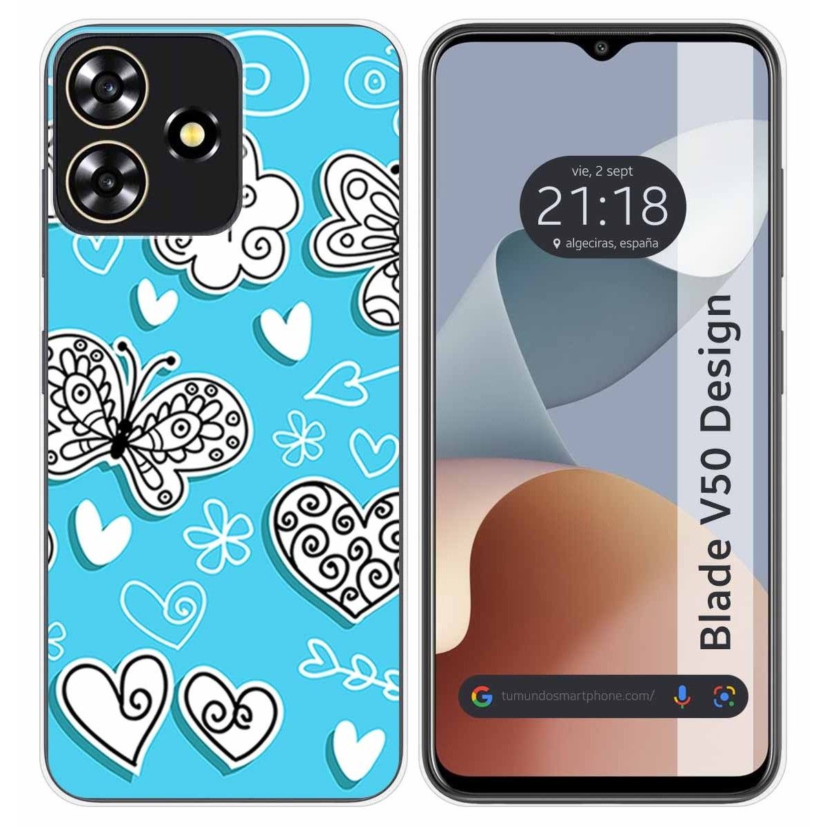 Funda Silicona para Zte Blade V50 Design 4G diseño Mariposas Dibujos