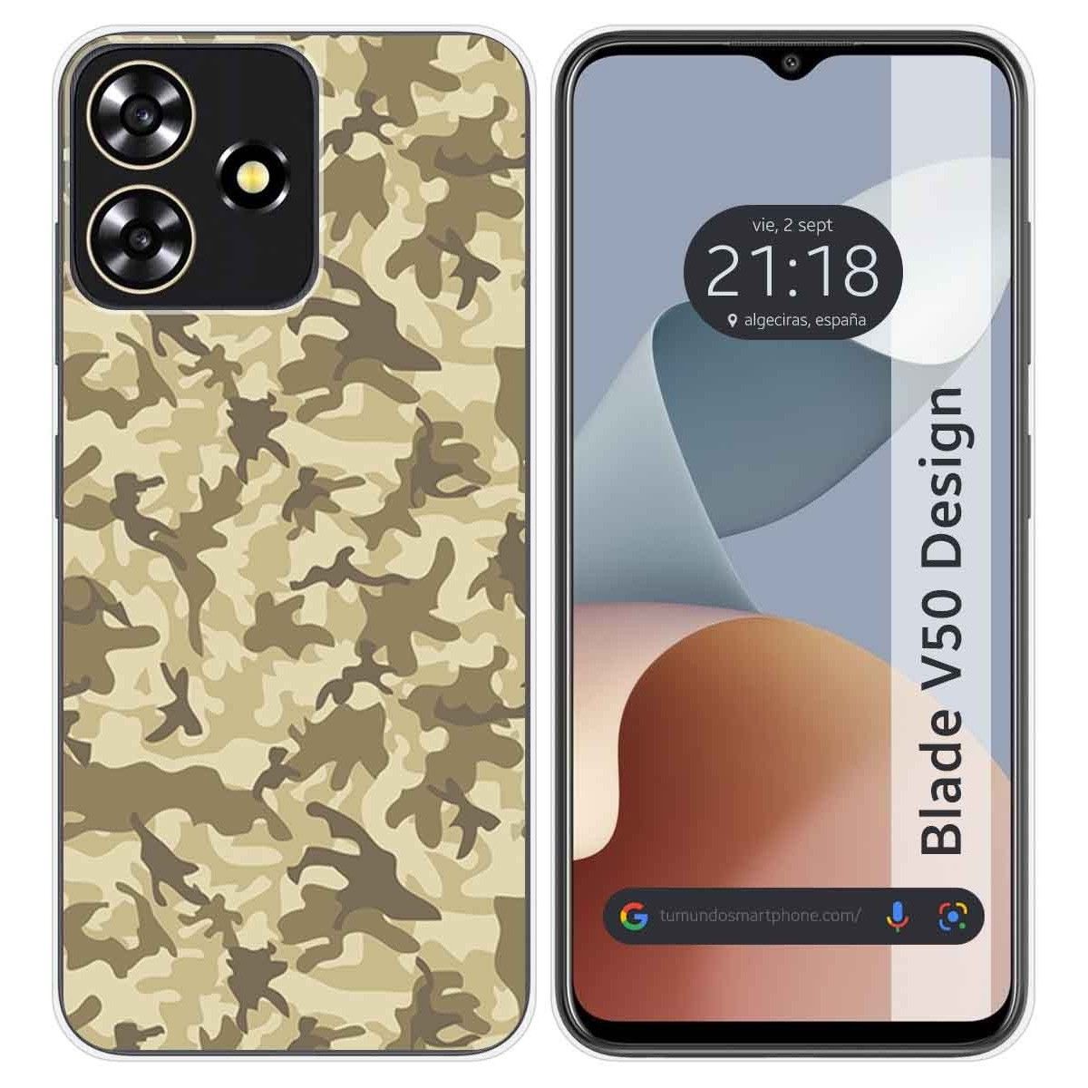 Funda Silicona para Zte Blade V50 Design 4G diseño Sand Camuflaje Dibujos