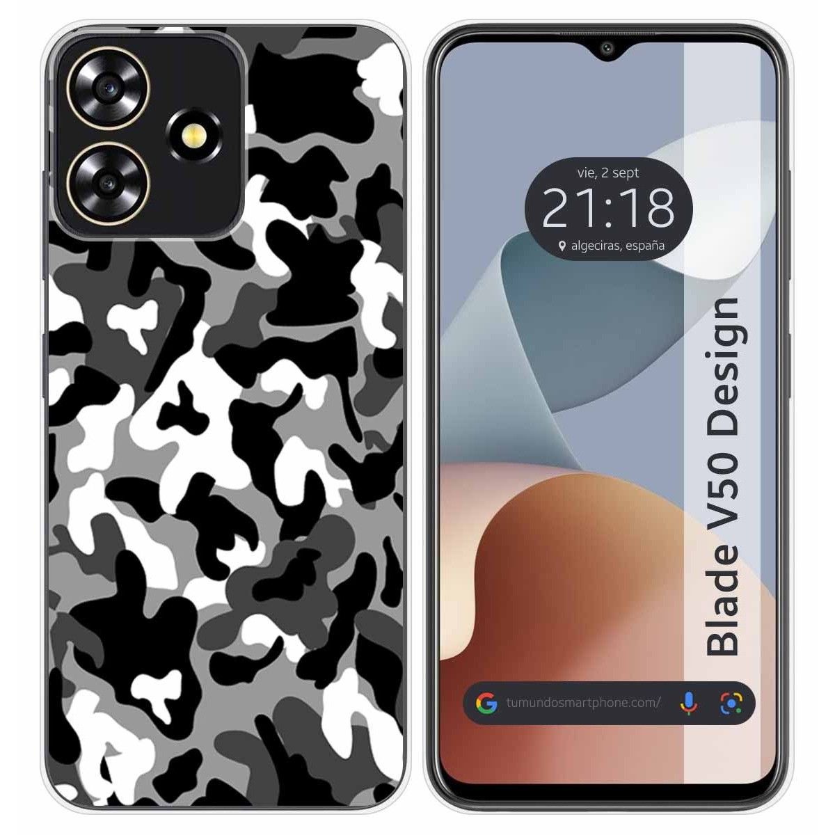 Funda Silicona para Zte Blade V50 Design 4G diseño Snow Camuflaje Dibujos