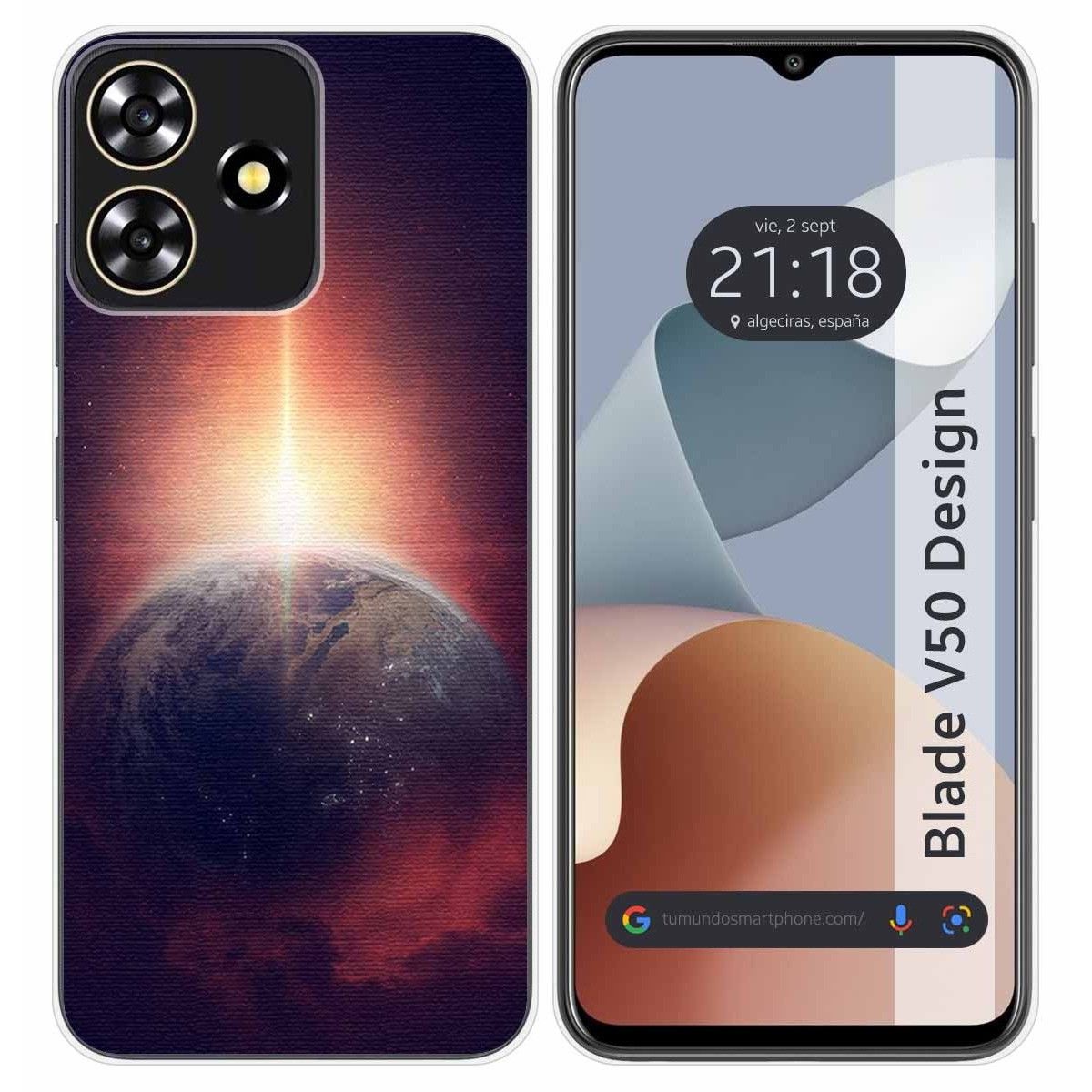 Funda Silicona para Zte Blade V50 Design 4G diseño Tierra Dibujos