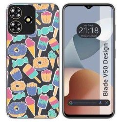 Funda Silicona para Zte Blade V50 Design 4G diseño Dulces 02 Dibujos