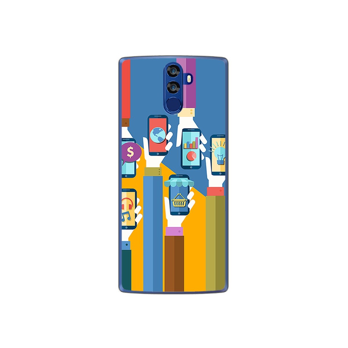 Funda Gel Tpu para Doogee Bl12000 Diseño Apps Dibujos