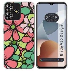Funda Silicona para Zte Blade V50 Design 4G diseño Flores 02 Dibujos
