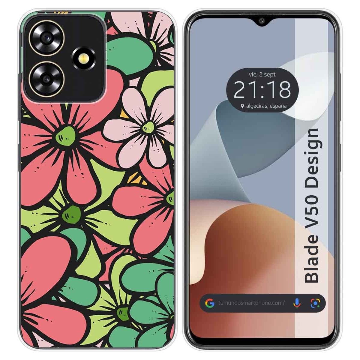 Funda Silicona para Zte Blade V50 Design 4G diseño Flores 02 Dibujos
