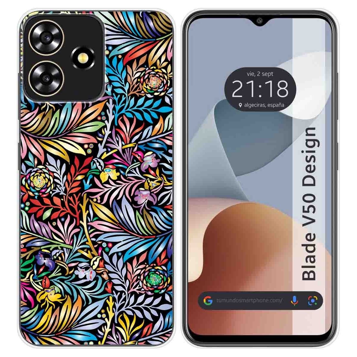Funda Silicona para Zte Blade V50 Design 4G diseño Flores 04 Dibujos