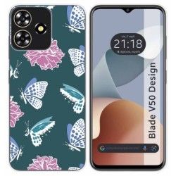 Funda Silicona para Zte Blade V50 Design 4G diseño Flores 10 Dibujos