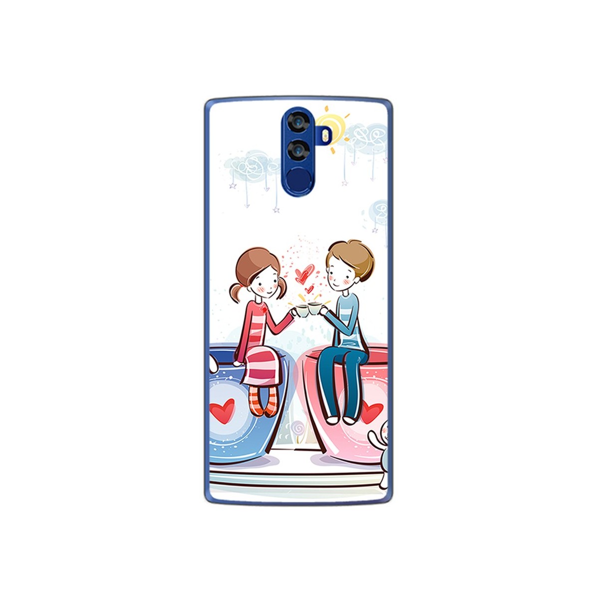 Funda Gel Tpu para Doogee Bl12000 Diseño Cafe Dibujos
