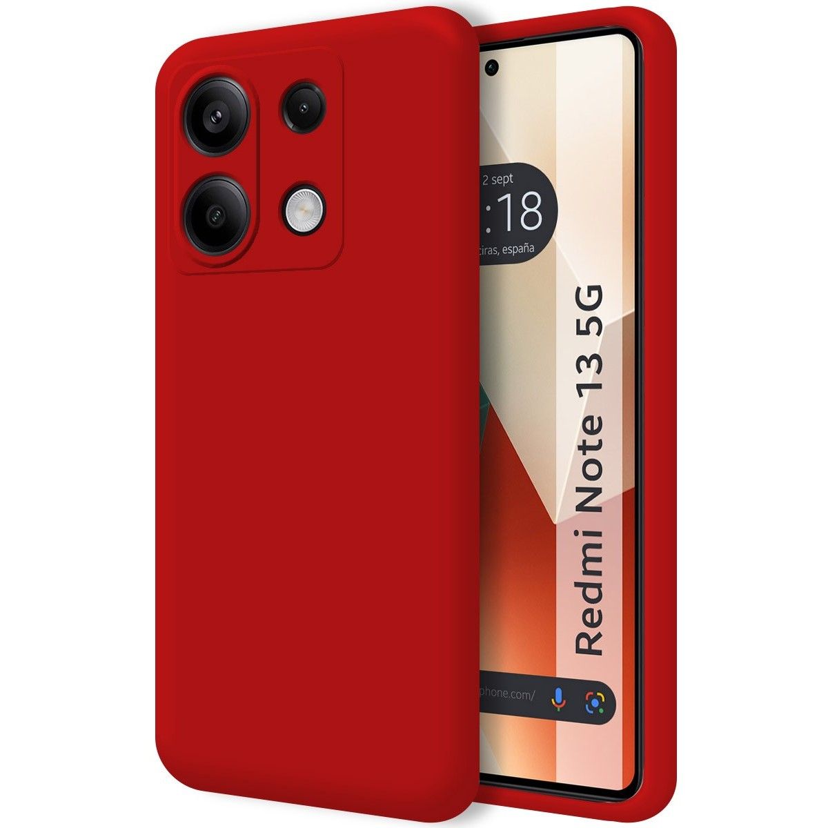 Funda Silicona Líquida Ultra Suave para Xiaomi Redmi Note 13 5G color Roja