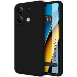 Funda Silicona Líquida Ultra Suave para Xiaomi Poco X6 5G color Negra