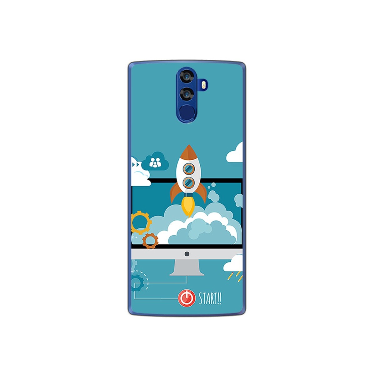 Funda Gel Tpu para Doogee Bl12000 Diseño Cohete Dibujos