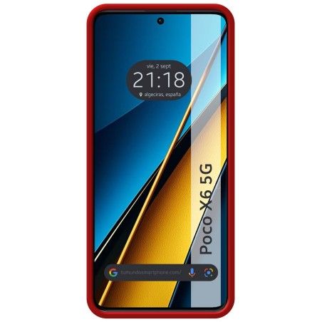 Funda Silicona Líquida Ultra Suave para Xiaomi Poco X6 5G color Roja