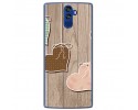 Funda Gel Tpu para Doogee Bl12000 Diseño Corazones Madera Dibujos