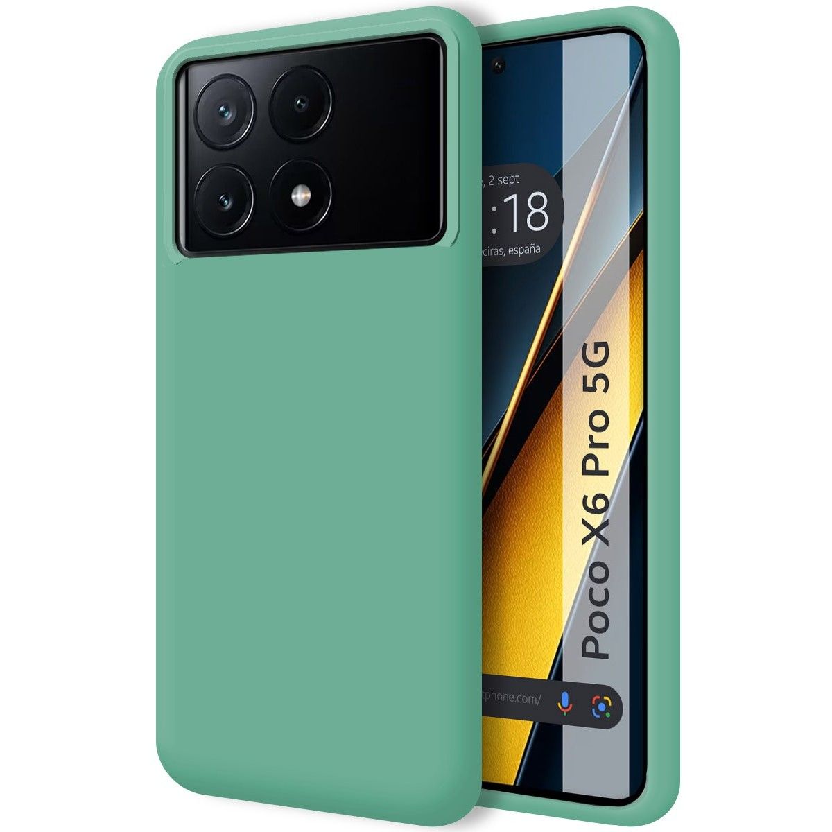 Funda Silicona Líquida Ultra Suave para Xiaomi Poco X6 Pro 5G color Verde
