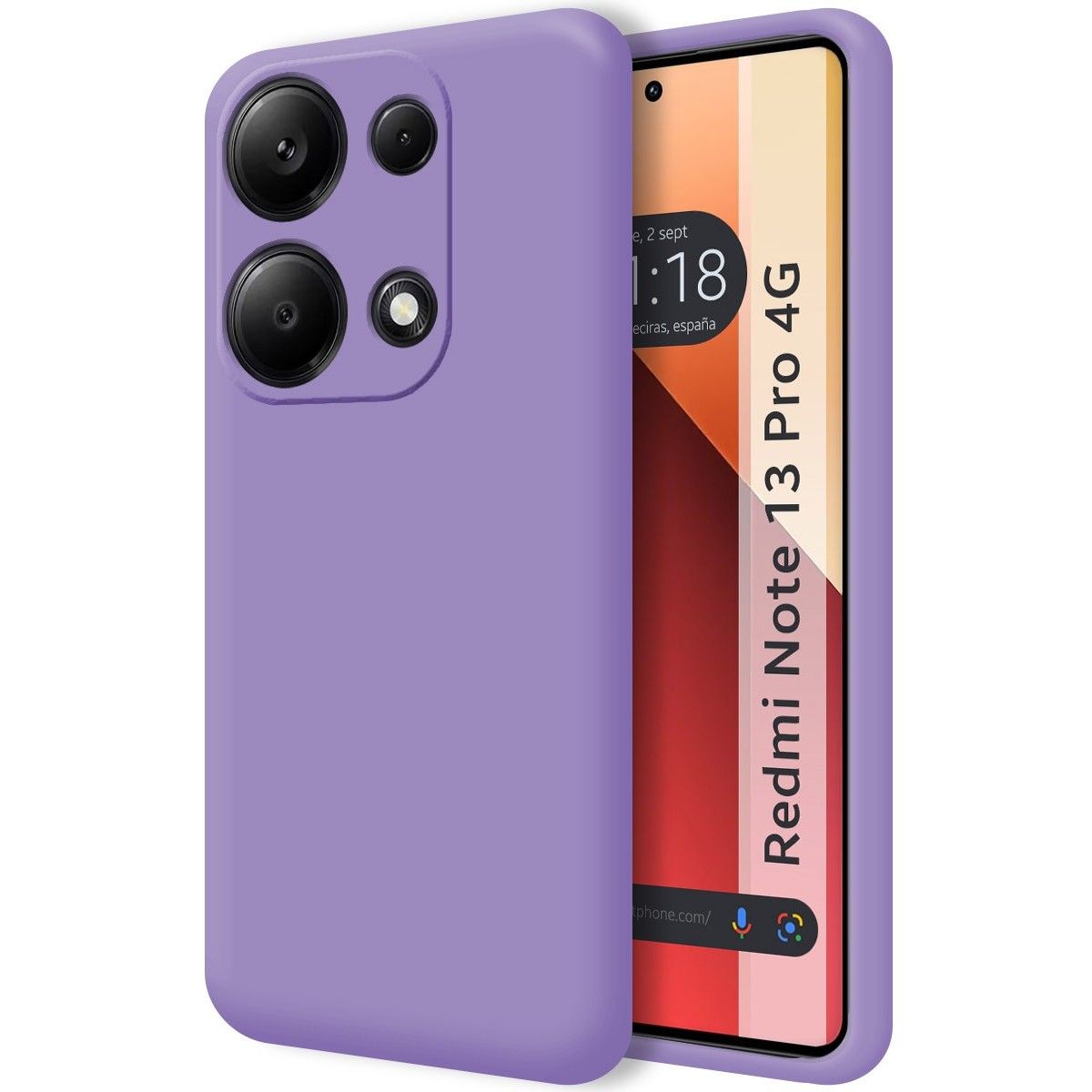 Funda Silicona Líquida Ultra Suave para Xiaomi Redmi Note 13 Pro 4G color Morada