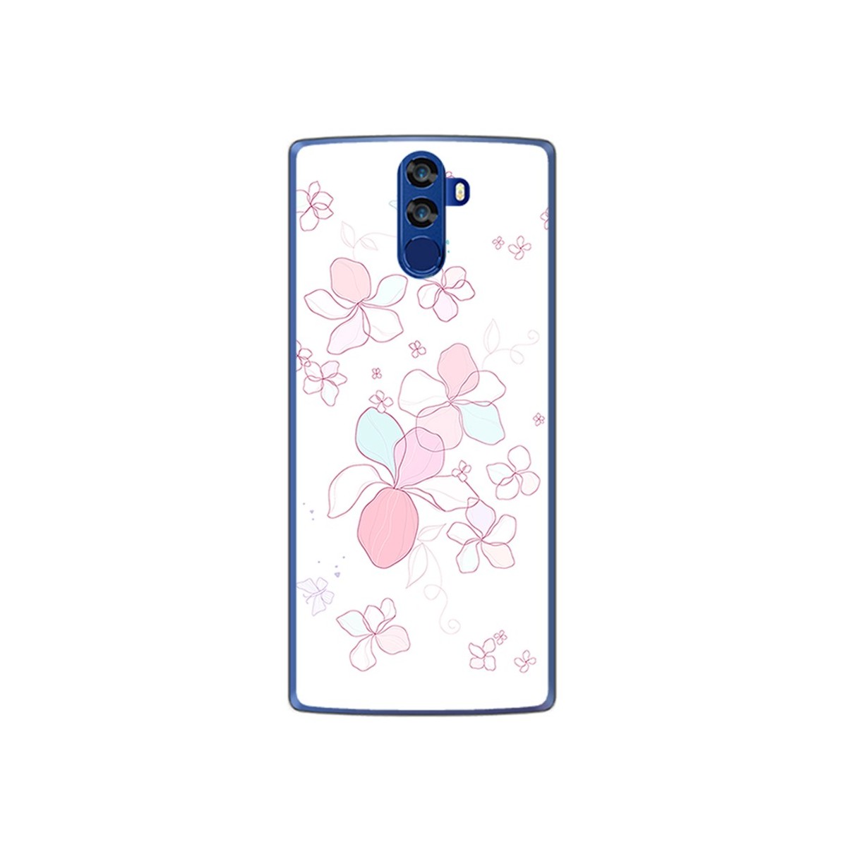 Funda Gel Tpu para Doogee Bl12000 Diseño Flores Minimal Dibujos