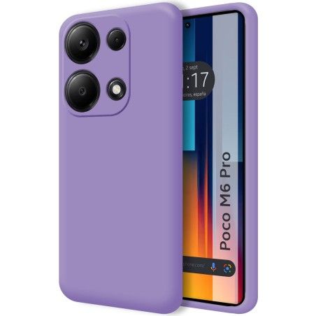 Funda Silicona Líquida Ultra Suave para Xiaomi Poco M6 Pro 4G color Morada