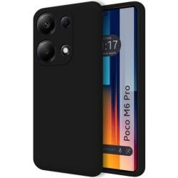 Funda Silicona Líquida Ultra Suave para Xiaomi Poco M6 Pro 4G color Negra