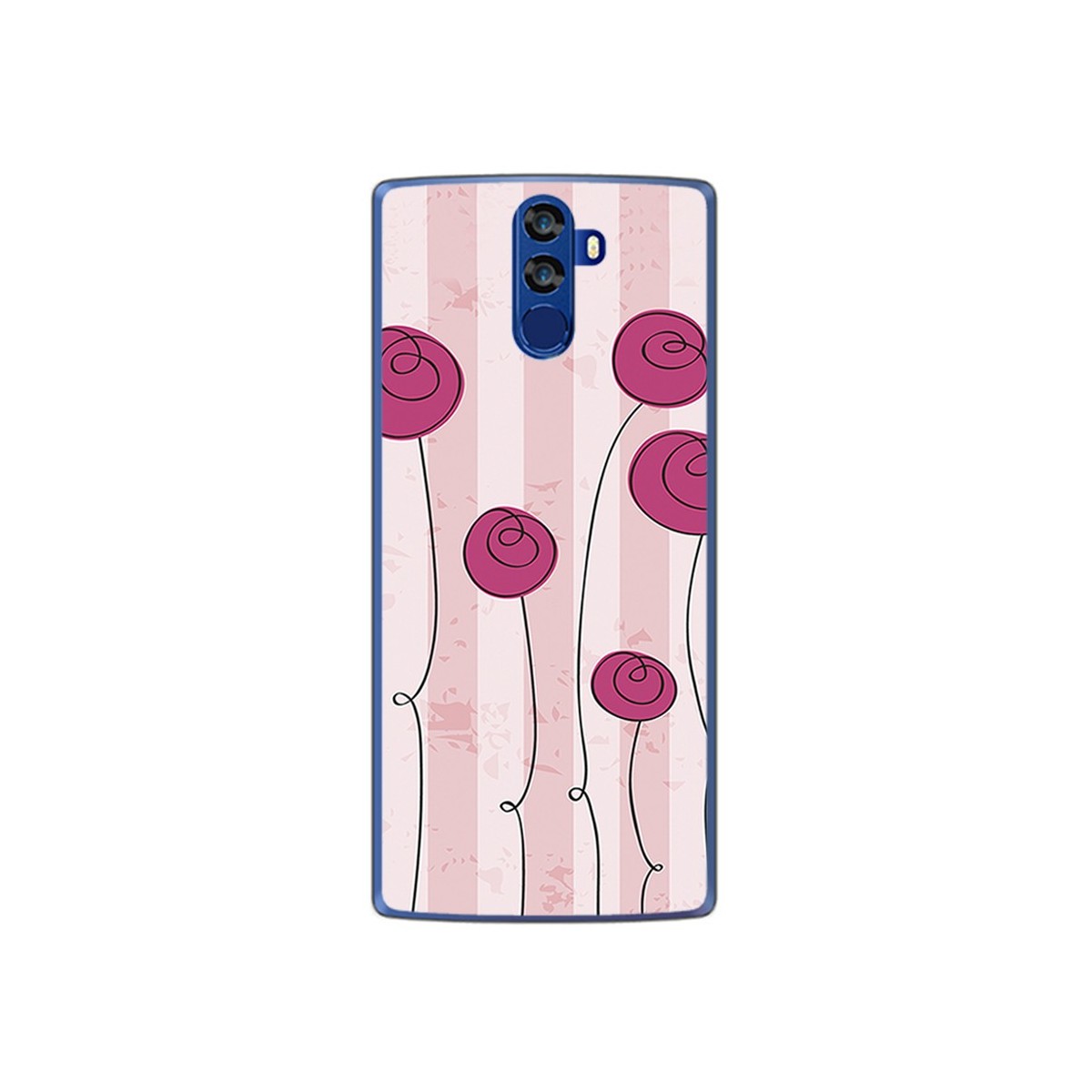 Funda Gel Tpu para Doogee Bl12000 Diseño Flores Vintage Dibujos