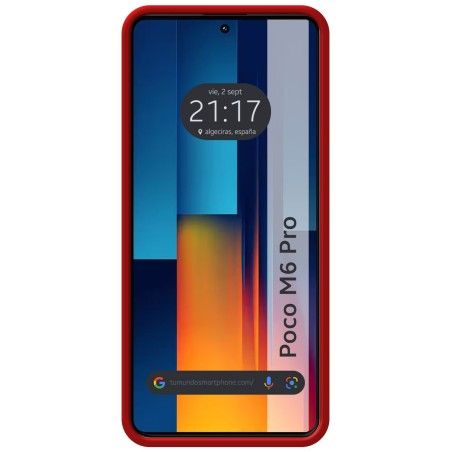 Funda Silicona Líquida Ultra Suave para Xiaomi Poco M6 Pro 4G color Roja
