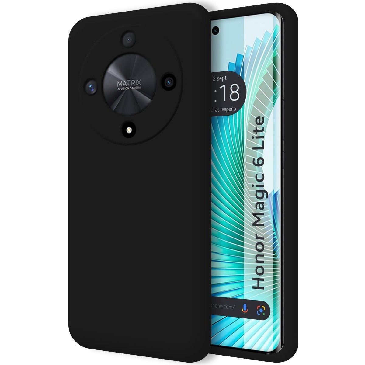 Funda Silicona Líquida Ultra Suave para Huawei Honor Magic 6 Lite 5G color Negra
