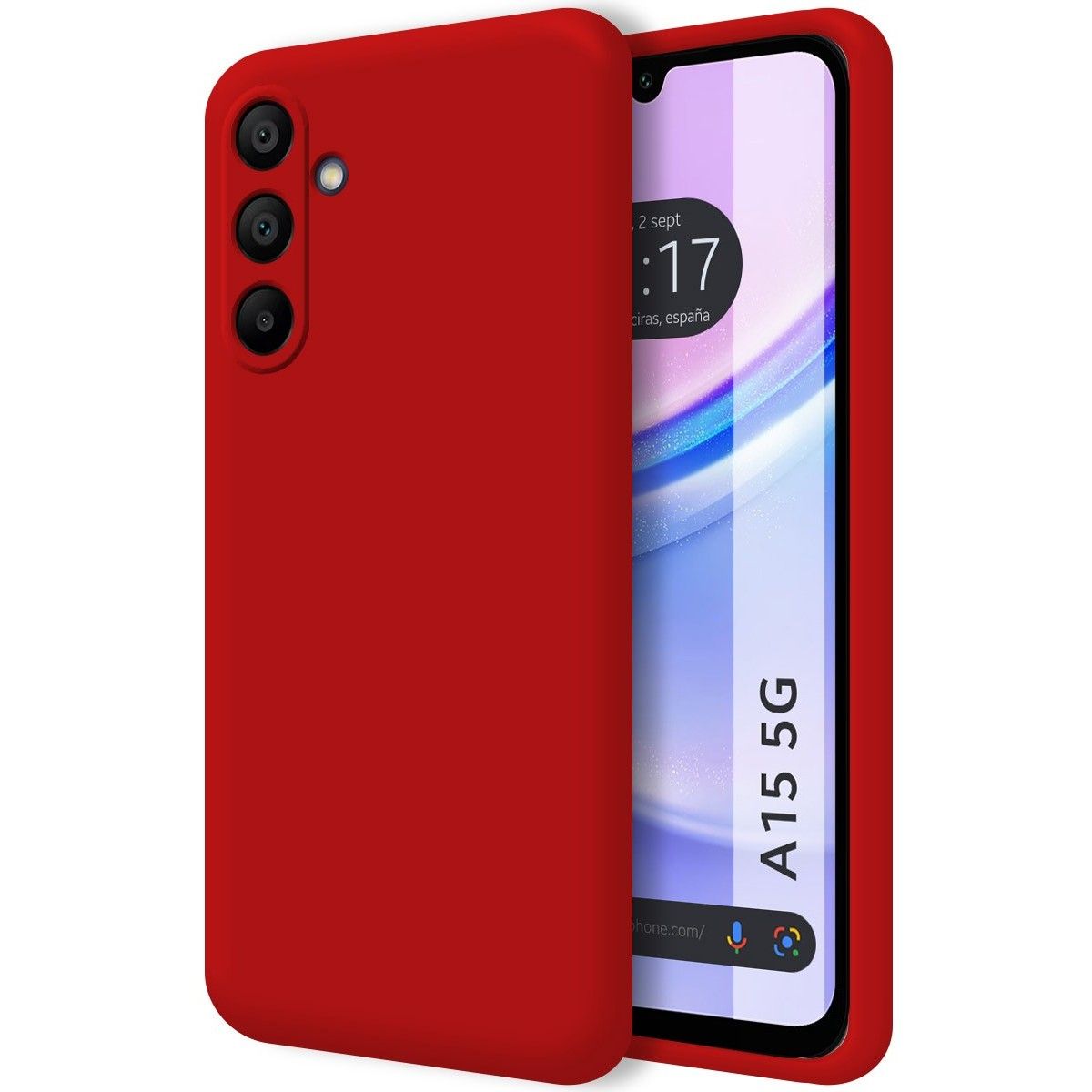 Funda Silicona Líquida Ultra Suave para Samsung Galaxy A15 4G / 5G color Roja