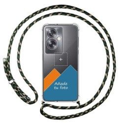 Personaliza tu Funda Colgante Transparente para Oppo A79 5G con Cordon Verde / Dorado Dibujo Personalizada