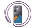 Personaliza tu Funda Colgante Transparente para Oppo A79 5G con Cordon Morado Dibujo Personalizada