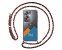 Personaliza tu Funda Colgante Transparente para Oppo A79 5G con Cordon Rosa / Dorado Dibujo Personalizada