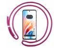 Funda Colgante Transparente para Oppo A79 5G con Cordon Rosa Fucsia