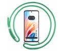 Funda Colgante Transparente para Oppo A79 5G con Cordon Verde Agua