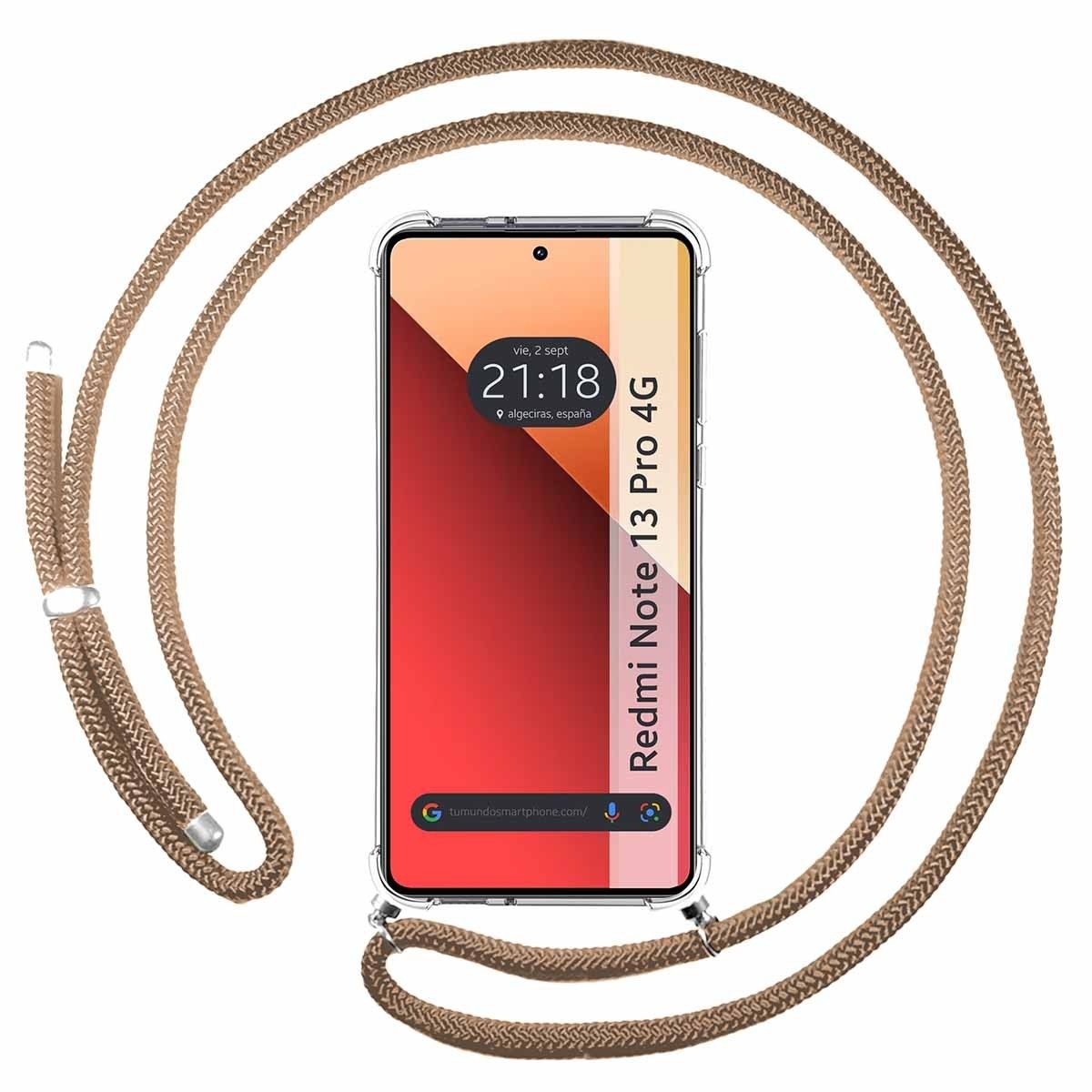 Funda Colgante Transparente para Xiaomi Redmi Note 13 Pro 4G con Cordon Camel