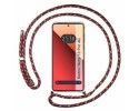 Funda Colgante Transparente para Xiaomi Redmi Note 13 Pro 4G con Cordon Rosa / Dorado