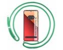 Funda Colgante Transparente para Xiaomi Redmi Note 13 Pro 4G con Cordon Verde Agua