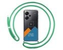 Personaliza tu Funda Colgante Transparente para Xiaomi Redmi Note 13 Pro+ Plus 5G con Cordon Verde Agua Dibujo Personalizada