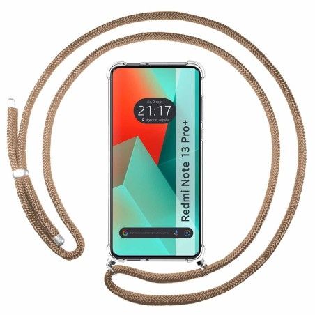 Funda Colgante Transparente para Xiaomi Redmi Note 13 Pro+ Plus 5G con Cordon Camel