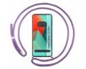 Funda Colgante Transparente para Xiaomi Redmi Note 13 Pro+ Plus 5G con Cordon Morado